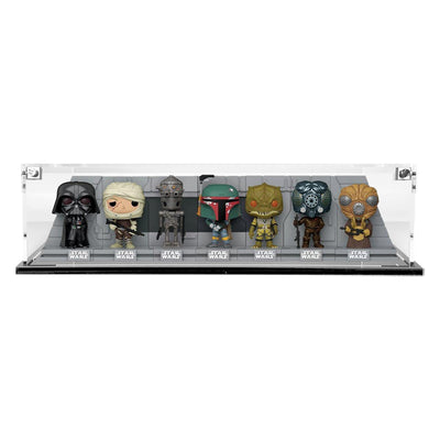 BOUNTY HUNTERS COLLECTION SET - 3mm thick Custom Acrylic Display Case for Funko Pop Out of Box Complete Set by Display Geek Flying Box 3mm thick dust and dirt protection