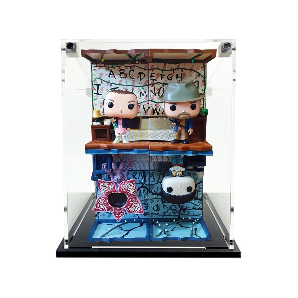 BYERS HOUSE SET - 3mm thick Custom Acrylic Display Case for Funko Pop Out of Box Complete Set by Display Geek Flying Box 3mm thick dust and dirt protection