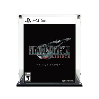 FFVII REBIRTH DELUXE FOR PS5 - 3mm thick Custom Acrylic Display Case for Video Game Grails (Fits 6.75h x 5.5w x 2.5d)