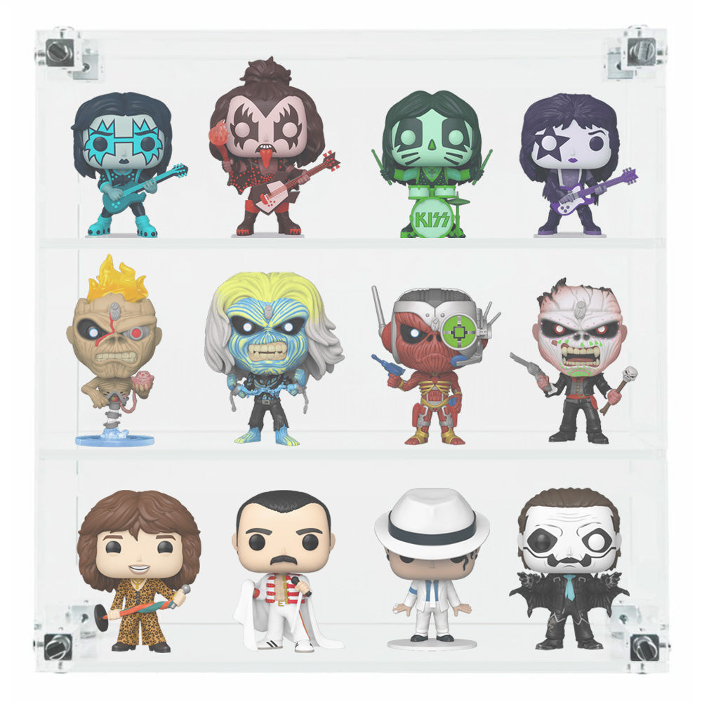 Custom Acrylic Wall Mount Display for FUNKO POP Figures (3mm thick, UV Resistant) 15.5h x 15w x 4d