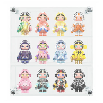 Custom Acrylic Wall Mount Display for POP MART Mega Space Molly 100% Figures (3mm thick, UV Resistant) 12h x 11w x 3.5d