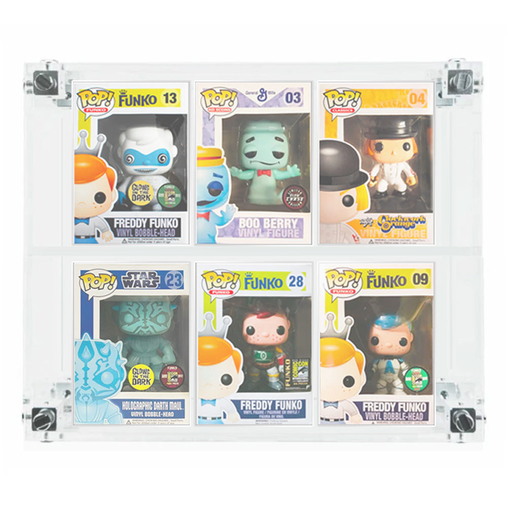 Custom Acrylic Wall Mount Display for FUNKO POP Boxes in Plastic Protectors (3mm thick, UV Resistant) 14h x 16w x 4.5d