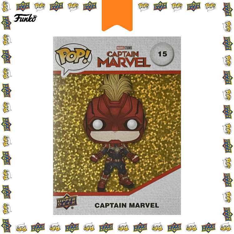 POP! Upper Deck Cards: 15 Marvel, Captain Marvel (Gold Spec)