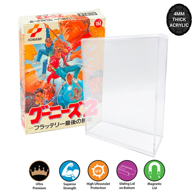 Acrylic Case for FAMICOM Video Game Box 4mm thick, UV & Slide Bottom on The Pop Protector Guide by Display Geek