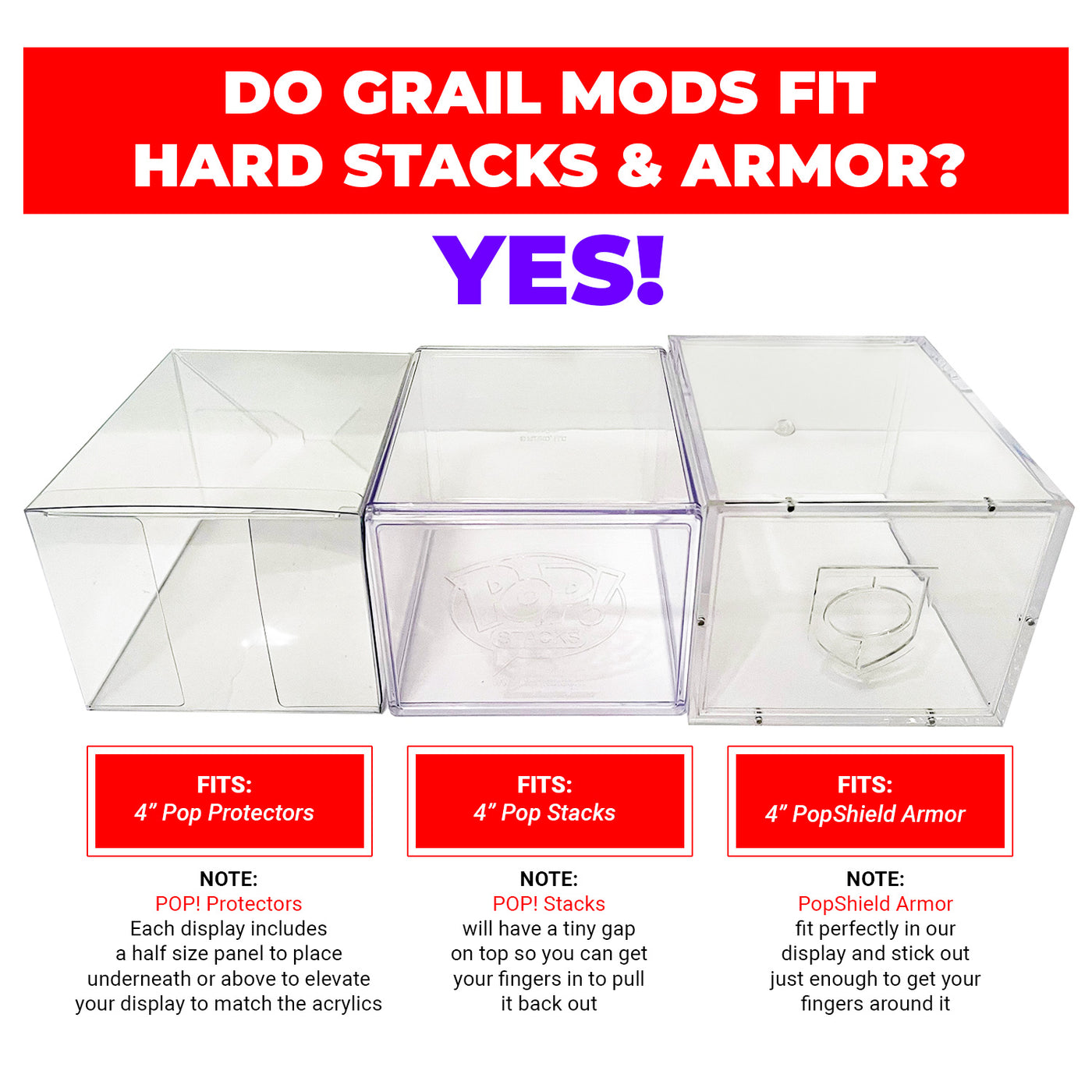 Does it fit? - Display Geek Grail Mods The Best Funko Pop Vinyl Display Case for Pop Shield Armor Hard Stacks DIY Vaulted Grail Wall Cubbies