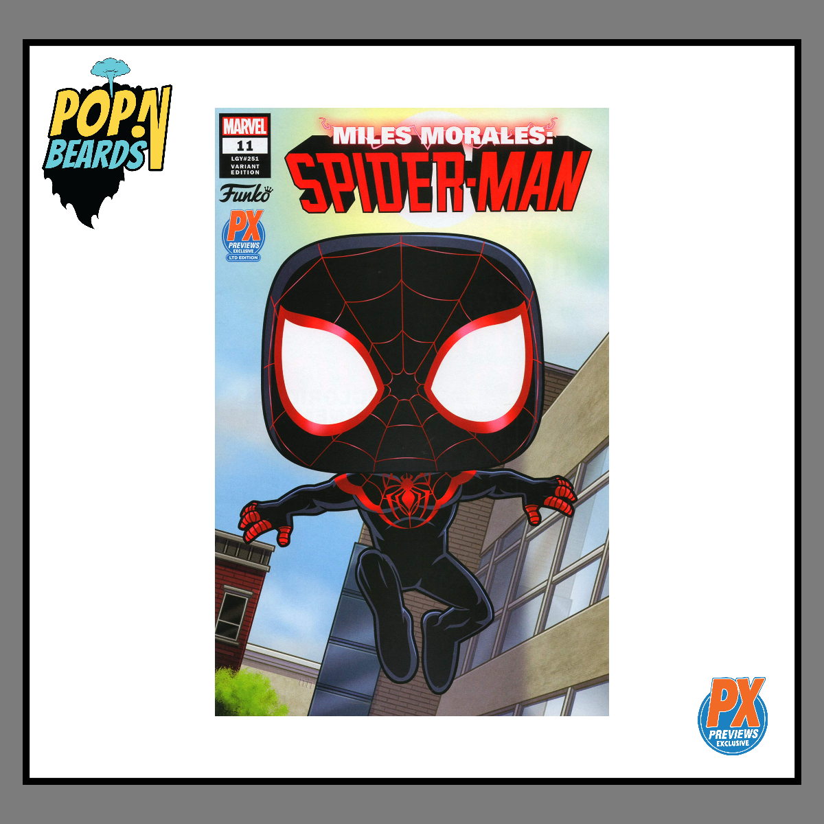 Funko Comic: 11 Marvel, Miles Morales Spider-Man (LGY#251) (Variant) Exclusive