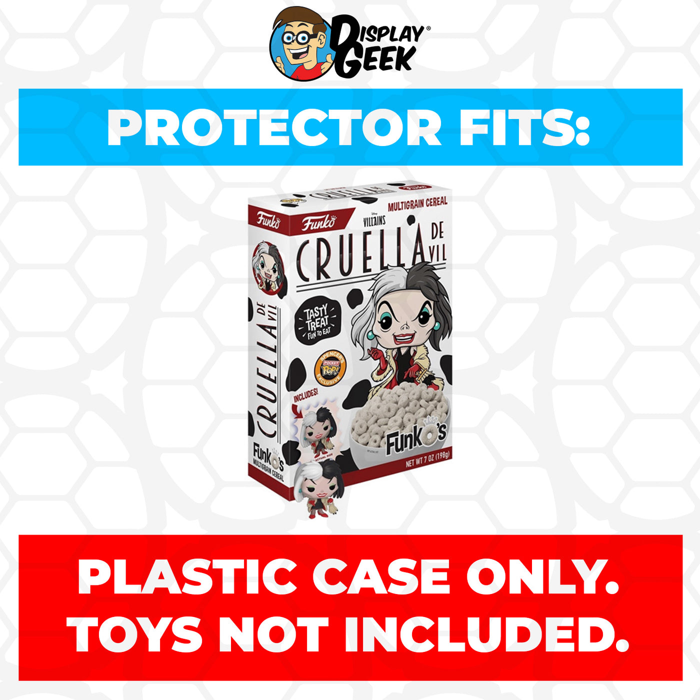 Pop Protector for Cruella De Vil FunkO's Cereal Box on The Protector Guide App by Display Geek