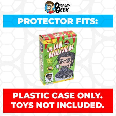 Pop Protector for Jurassic Park Dr. Ian Malcolm FunkO's Cereal Box on The Protector Guide App by Display Geek