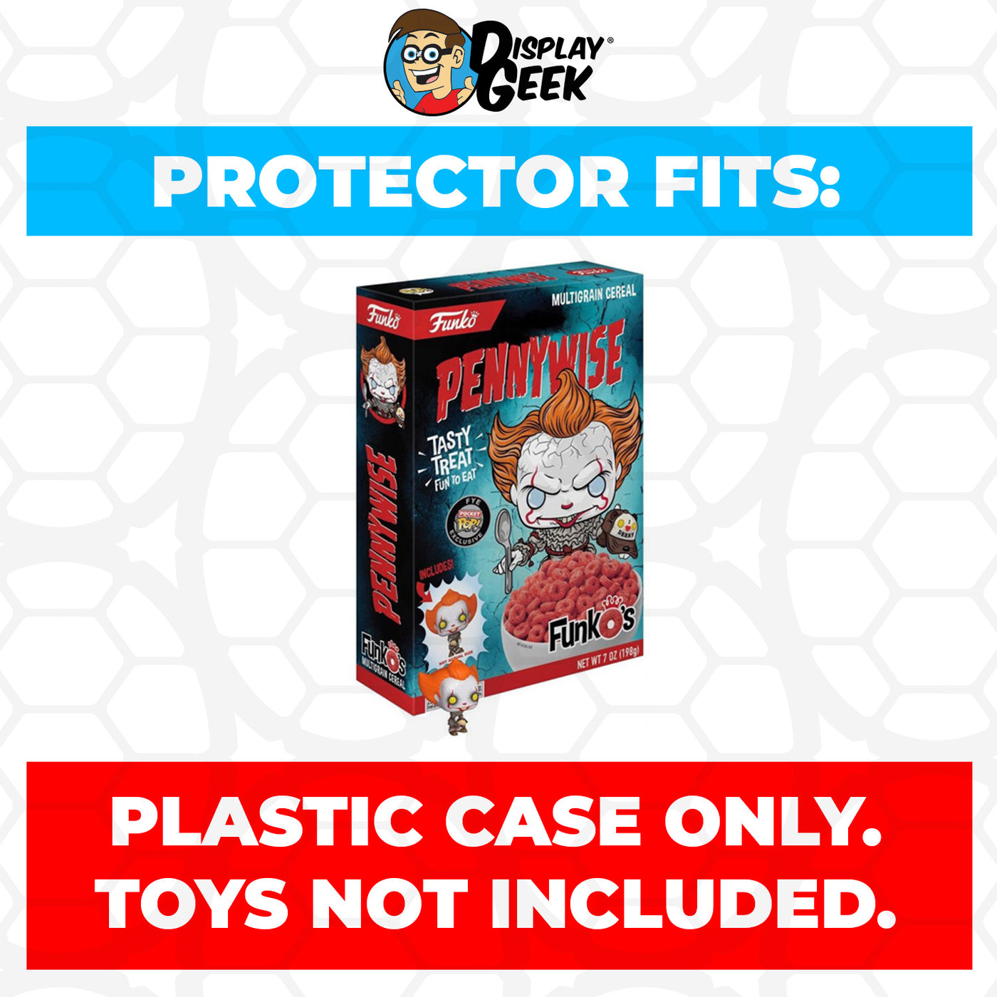 Pop Protector for Pennywise with Derry Beaver Hat FunkO's Cereal Box on The Protector Guide App by Display Geek