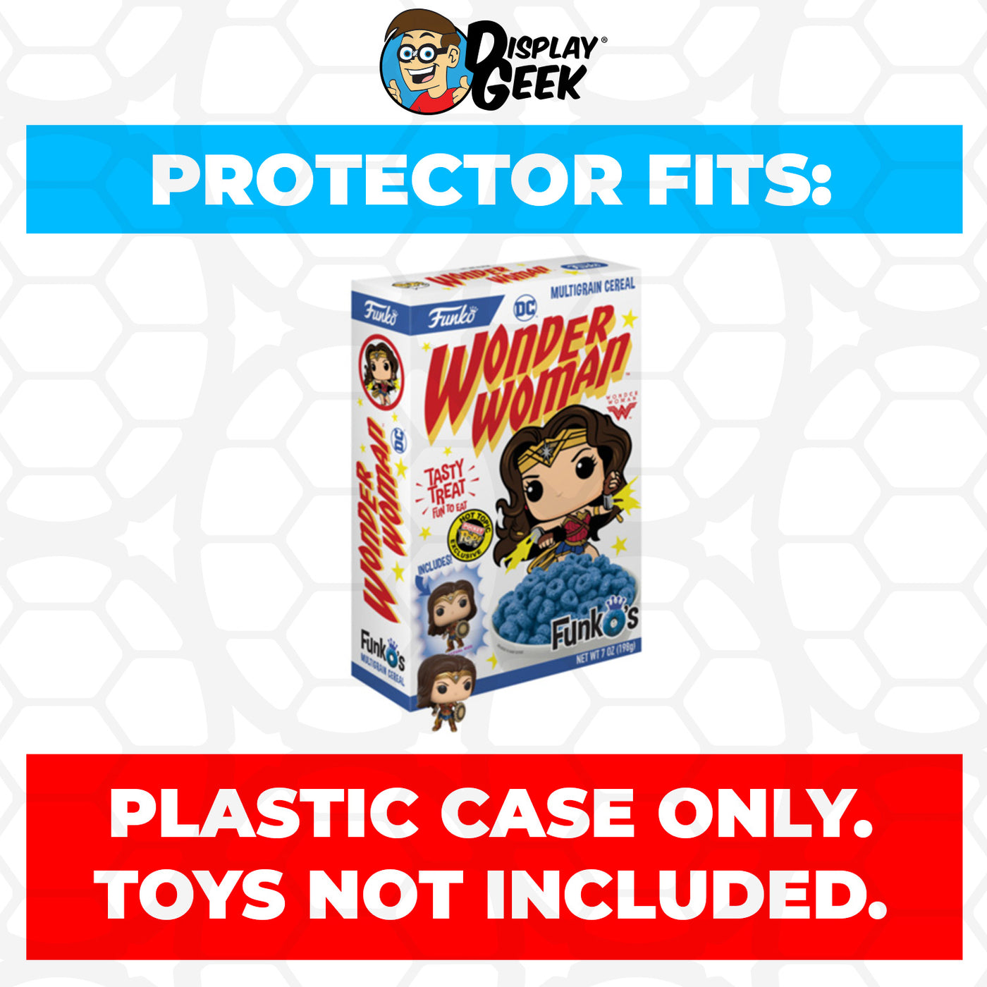 Pop Protector for Wonder Woman FunkO's Cereal Box on The Protector Guide App by Display Geek