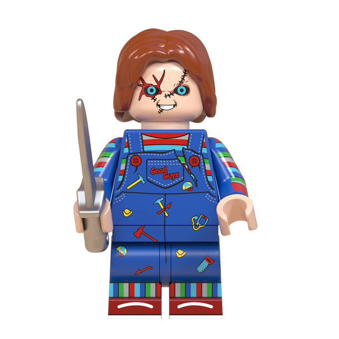 Chucky Dark Blue (Child's Play) - Custom Building Blocks Mini Figures Compatible with LEGO