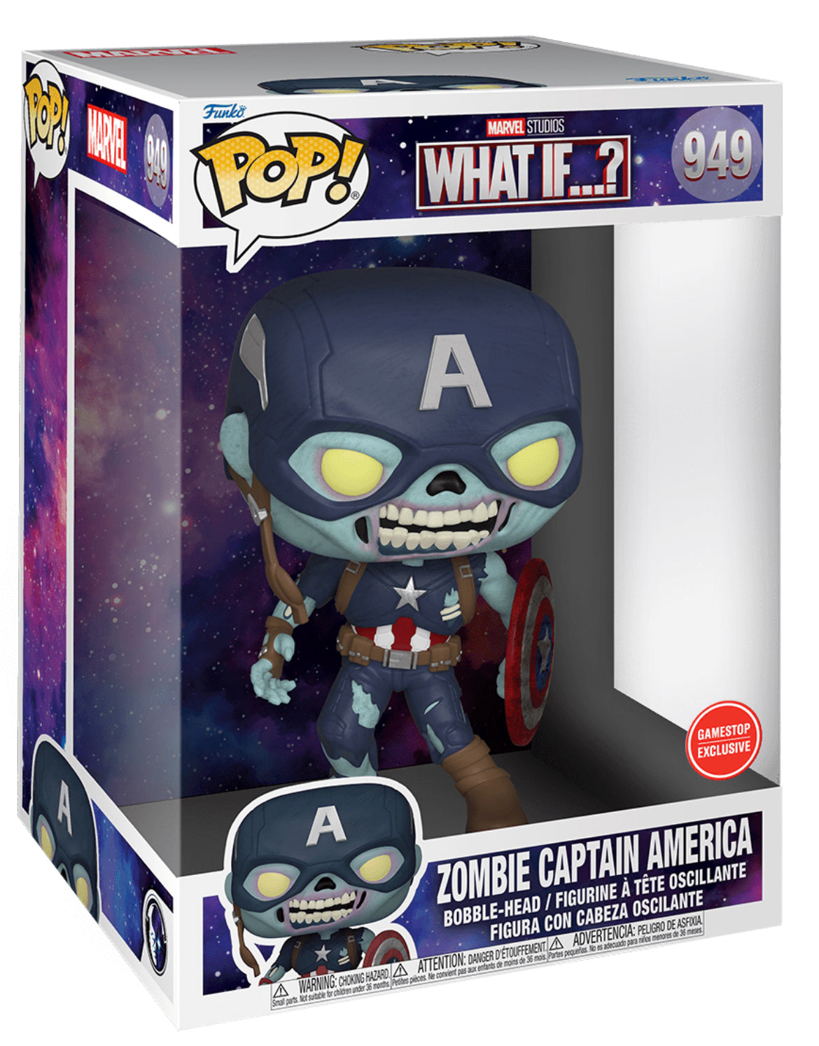 POP! Marvel (Jumbo Deluxe): 949 What If...?, Zombie CPT America Exclusive