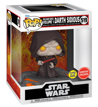 POP! Star Wars: 519 Red Saber SV1, Darth Sidious (Deluxe) (GITD) Exclusive