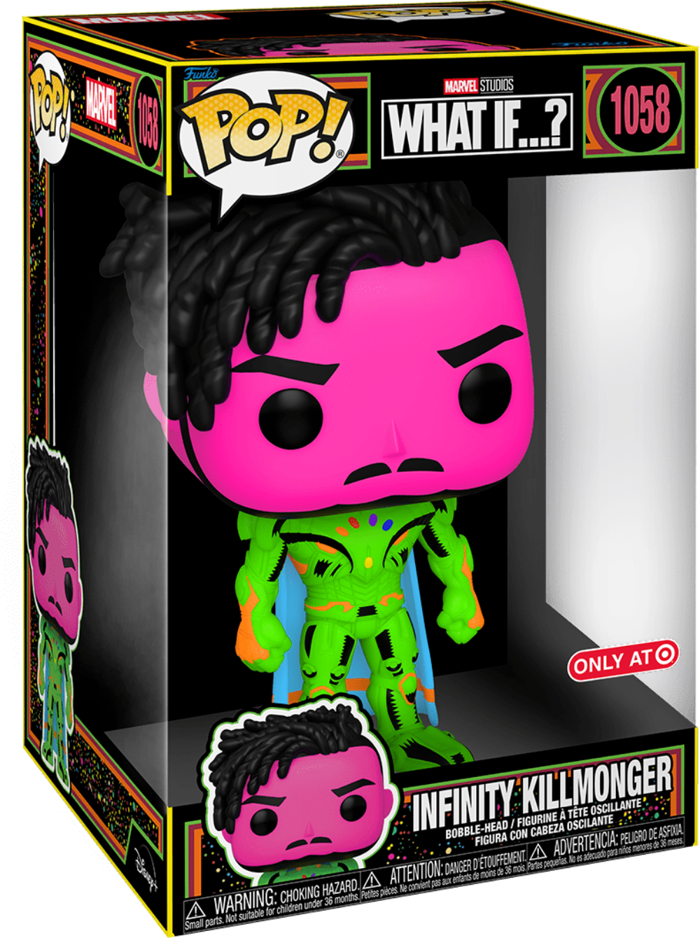 POP! Marvel (Jumbo Deluxe): 1058 What If...?, Infinity Killmonger (BL) Exclusive