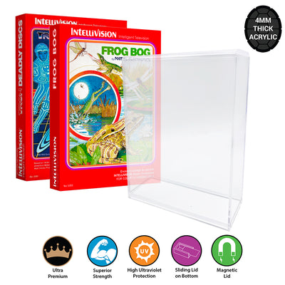 Acrylic Case for INTELLIVISION Video Game Box 4mm thick, UV & Slide Bottom on The Pop Protector Guide by Display Geek