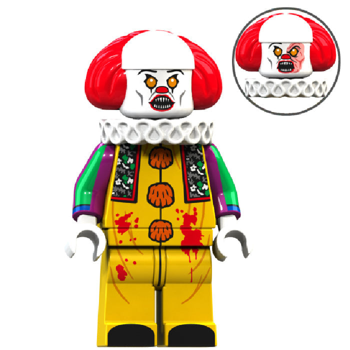 Pennywise 1990 Angry (Stephen King's IT) - Custom Building Blocks Mini Figures Compatible with LEGO