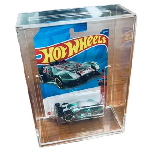 HOT WHEELS ACRYLIC Case for Hot Wheels & Matchbox Carded Boxes, 4mm thick (UV Resistant & Slide Bottom)