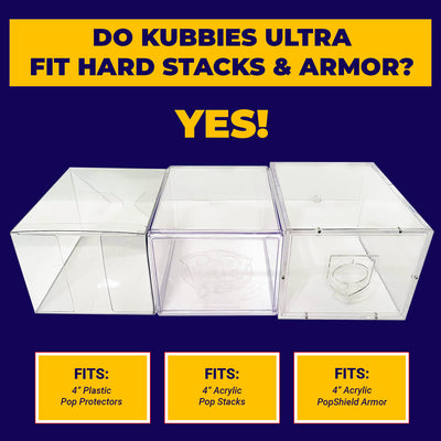 KUBBIE ULTRA - In Box Display Case for Funko Pops, Wall Mountable & Stackable Pop Shelf (MDF Wood) Fits PopShield Armor, Pop Stacks and Plastic Protectors