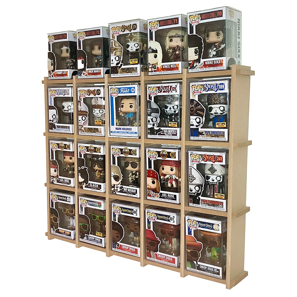 KUBBIE ULTRA - In Box Display Case for Funko Pops, Wall Mountable & Stackable Pop Shelf (MDF Wood) Fits PopShield Armor, Pop Stacks and Plastic Protectors