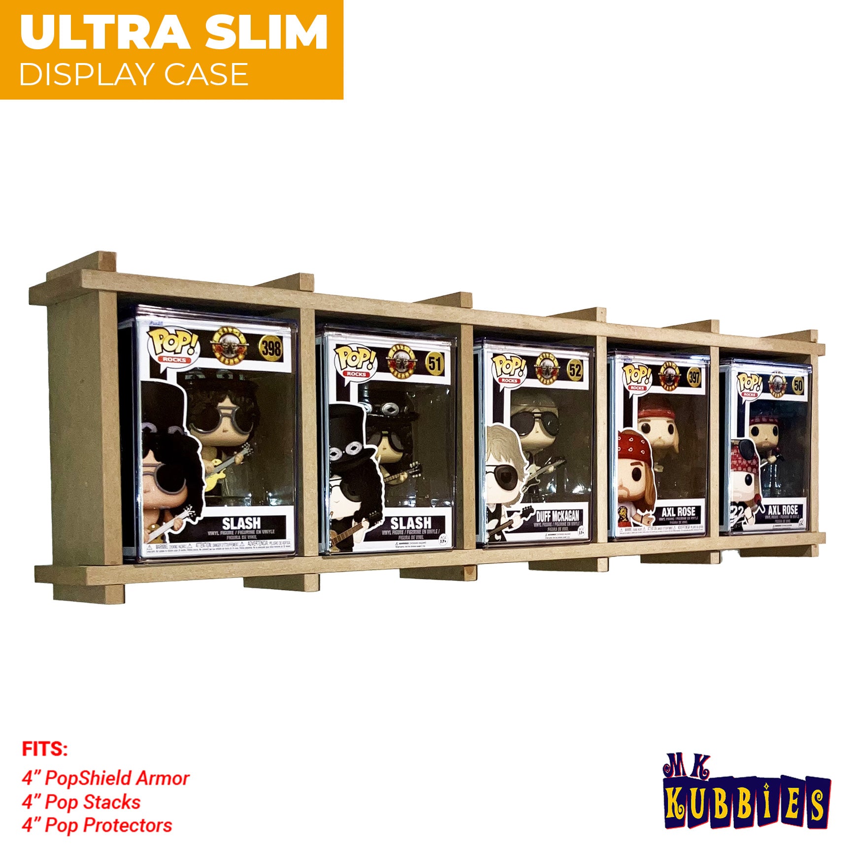 Geek Displays Display for Funko Pop Shield Armor Stacks MK Kubbies Pop Shelf MDF Wood ...