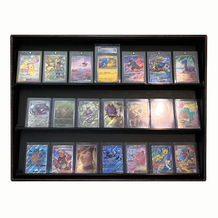 yugioh card display case KUBBIE TCG (3 Row) - for Trading Games, Wall Mountab Quantity:100-pack Victini - 10/145 (Reverse The magnetic lid provides Rarity: Super Rare