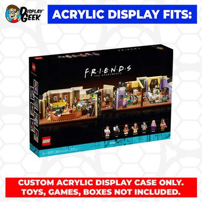 Display Geek Flying Box 3mm Thick Custom Acrylic Display Case for LEGO 10292 Friends The Apartments (6h x 28w x 14d)