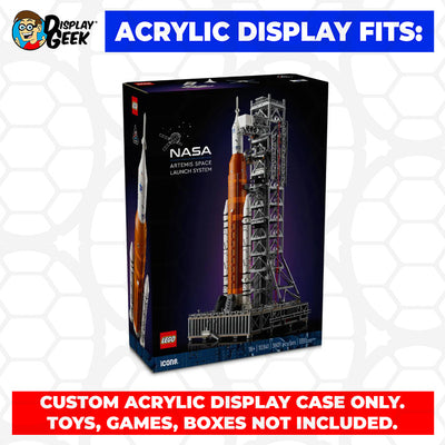 LEGO Model 10341 - 3mm thick Custom Acrylic Display Case for Icons NASA Artemis Space Launch System (29h x 13.5w x 12.5d)