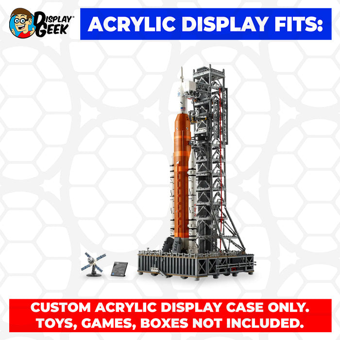 LEGO Model 10341 - 3mm thick Custom Acrylic Display Case for Icons NASA Artemis Space Launch System (29h x 13.5w x 12.5d)