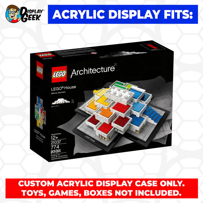 LEGO 21037 - 3mm thick Custom Acrylic Display Case for Lego House 