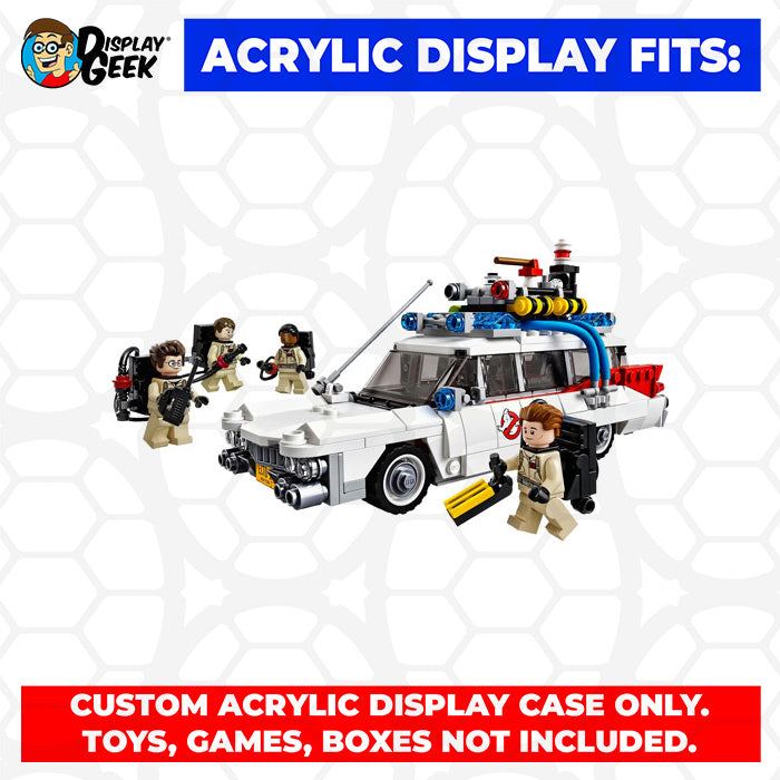 LEGO 21108 - 3mm thick Custom Acrylic Display Case for Ghostbusters Ecto-1 (4.8h x 12.3w x 7.3d) by Display Geek Flying Box 3mm thick dust and dirt protection