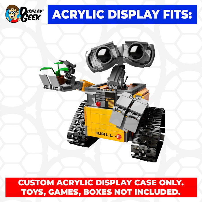 LEGO 21303 - 3mm thick Custom Acrylic Display Case for Wall-E (9h x 10w x 8.5d) by Display Geek Flying Box 3mm thick dust and dirt protection