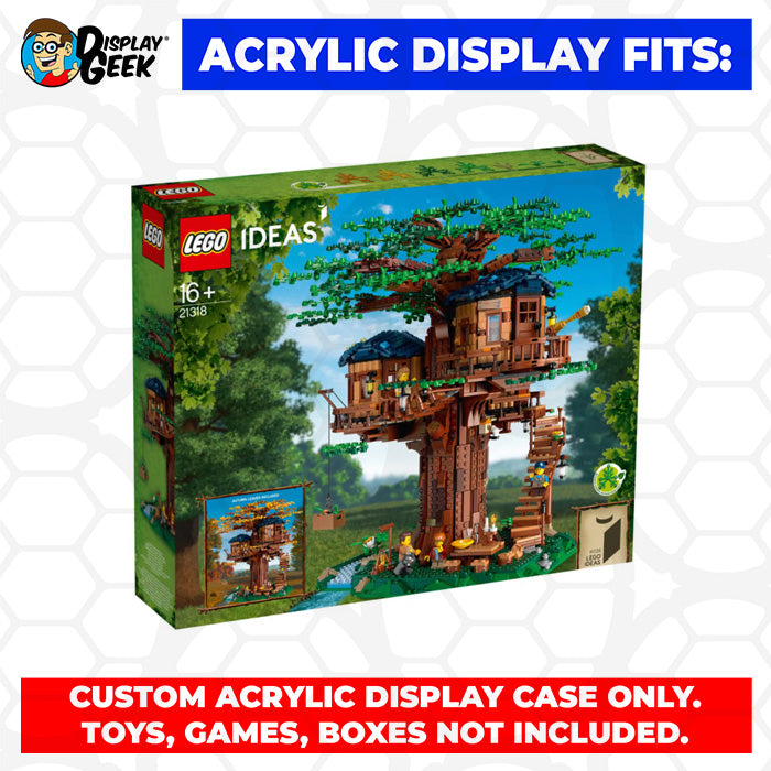 LEGO Model 21318 - 3mm thick Custom Acrylic Display Case for Tree House (16.5h x 19.5w x 17.5d) by Display Geek Flying Box 3mm thick dust and dirt protection