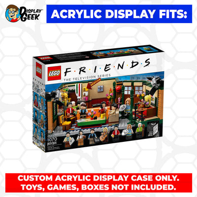 Display Geek Flying Box 3mm Thick Custom Acrylic Display Case for LEGO 21319 Friends Central Perk (5.5h x 13.5w x 11d)