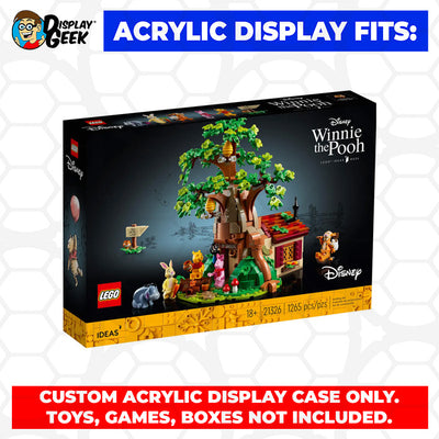 Display Geek Flying Box 3mm Thick Custom Acrylic Display Case for LEGO 21326 Winnie the Pooh (10.5h x 13.5w x 8.5d)