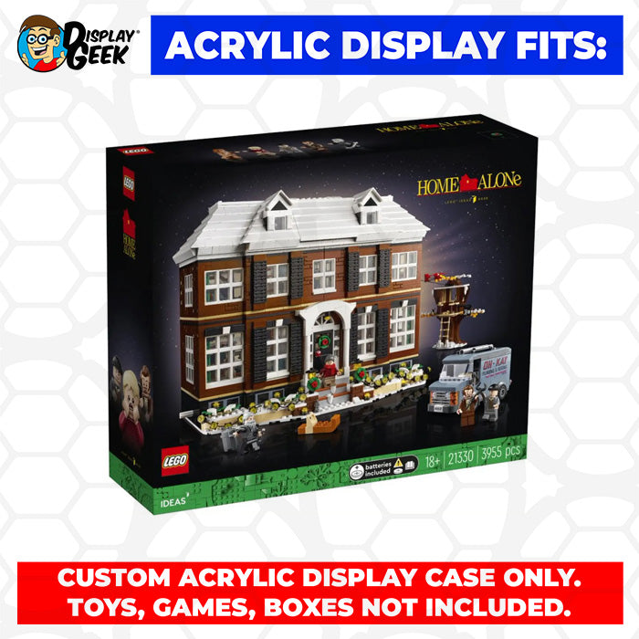 LEGO Model 21330 - 3mm thick Custom Acrylic Display Case for Ideas Home Alone (12h x 21.5w x 15.5d)