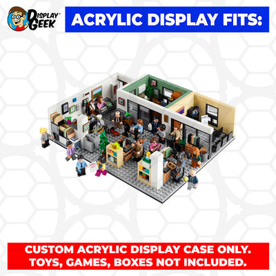 LEGO 21336 - 3mm thick Custom Acrylic Display Case for The Office (4h x 14w x 12d) by Display Geek Flying Box 3mm thick dust and dirt protection