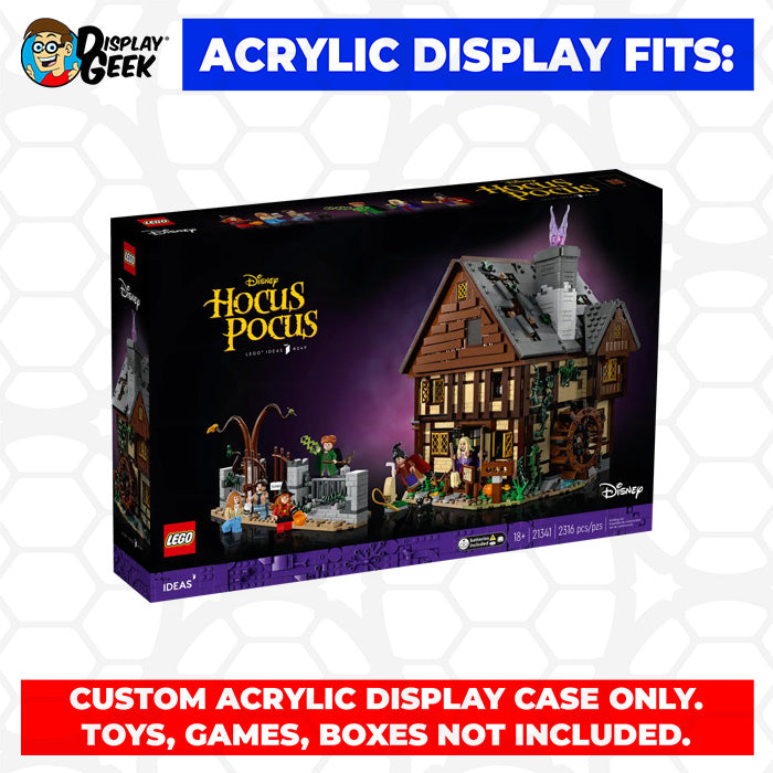 LEGO 21341 - 3mm thick Custom Acrylic Display Case for Hocus Pocus (11.5h x 13.5w x 13.5d) by Display Geek Flying Box 3mm thick dust and dirt protection