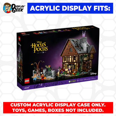 Display Geek Flying Box 3mm Thick Custom Acrylic Display Case for LEGO 21341 Hocus Pocus (11.5h x 13.5w x 13.5d)