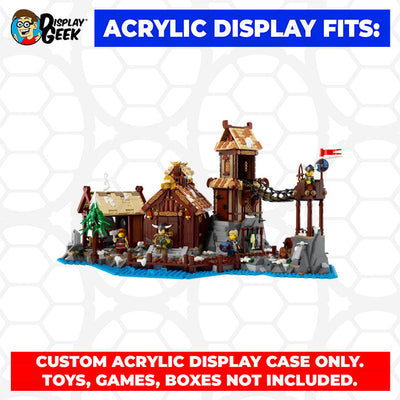 LEGO 21343 - 3mm thick Custom Acrylic Display Case for Viking Village (10.5h x 19.5w x 11d) by Display Geek Flying Box 3mm thick dust and dirt protection