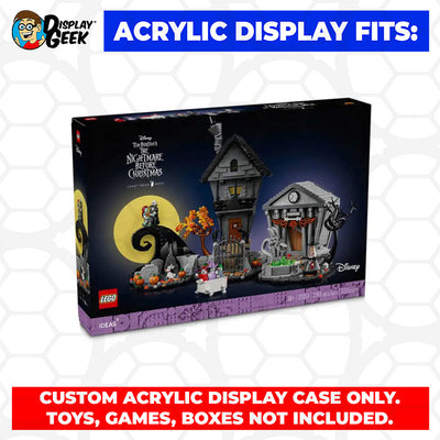 LEGO 21351 - 3mm thick Custom Acrylic Display Case for The Nightmare Before Christmas (13.7h x 20w x 12d) by Display Geek Flying Box 3mm thick dust and dirt protection