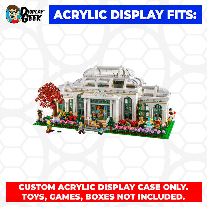 Custom Acrylic Display Case for LEGO Model 21353 - The Botanical Garden (3mm thick, UV Resistant) 9.5h x 21w x 11.5d