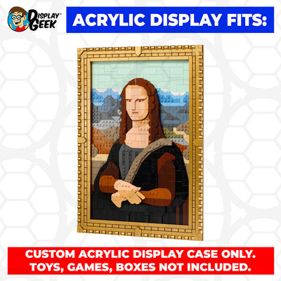 LEGO Model 31213 - 3mm thick Custom Acrylic Display Case for Art Mona Lisa (18.5h x 13.5w x 2.25d)