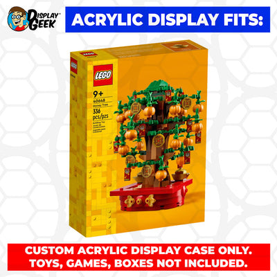 Display Geek Flying Box 3mm Thick Custom Acrylic Display Case for LEGO 40648 Money Tree (8h x 7w x 7d)