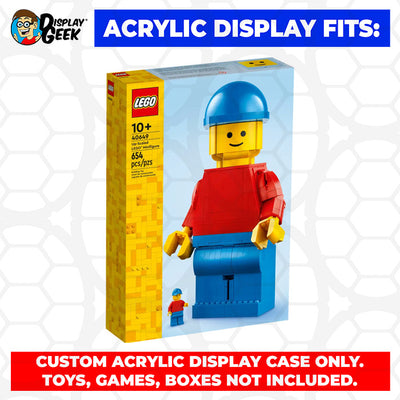 LEGO 40649 - 3mm thick Custom Acrylic Display Case for Up-Scaled LEGO Minifigure (13h x 8w x 7d) by Display Geek Flying Box 3mm thick dust and dirt protection