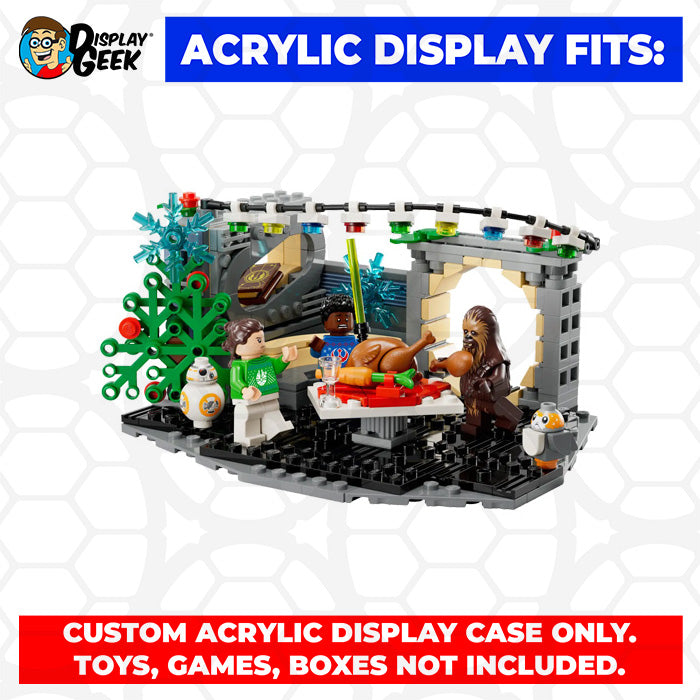 Display Geek Flying Box 3mm Thick Custom Acrylic Display Case for LEGO 40658 Millennium Falcon Holiday Diorama (4.5h x 7.5w x 6d)