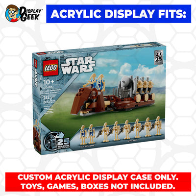 LEGO 40686 - Custom Acrylic Display Case for Star Wars Trade Federation Troop Carrier (3.5h x 9.5w x 5d) by Display Geek Flying Box 3mm thick dust and dirt protection