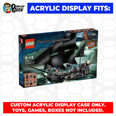 LEGO 4184 - 3mm thick Custom Acrylic Display Case for The Black Pearl (21.5h x 24.5w x 12d) by Display Geek Flying Box 3mm thick dust and dirt protection