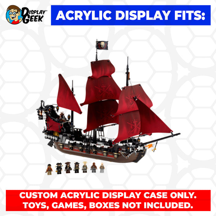 LEGO 4195 - 3mm thick Custom Acrylic Display Case for Queen Anne’s Revenge (22.5h x 29.5w x 10.5d) by Display Geek Flying Box 3mm thick dust and dirt protection