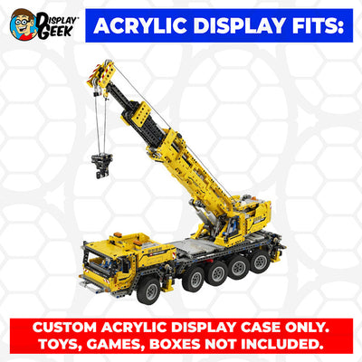 LEGO 42009 - 3mm thick Custom Acrylic Display Case for Technic Mobile Crane MK II (10h x 27.5w x 8d) by Display Geek Flying Box 3mm thick dust and dirt protection