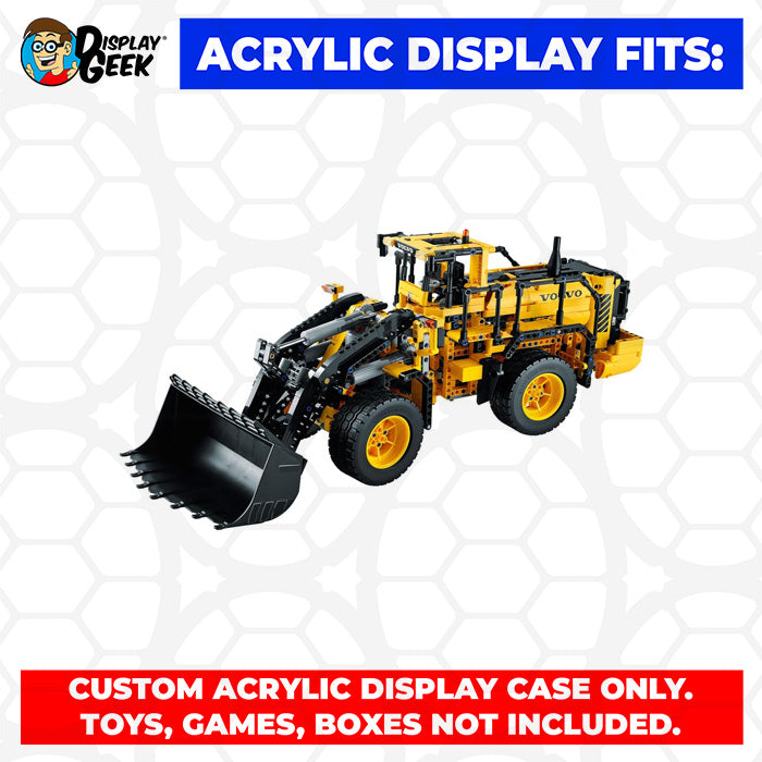 LEGO 42030 - 3mm thick Custom Acrylic Display Case for Technic Volvo L350F Wheel Load (12h x 27w x 10d) by Display Geek Flying Box 3mm thick dust and dirt protection